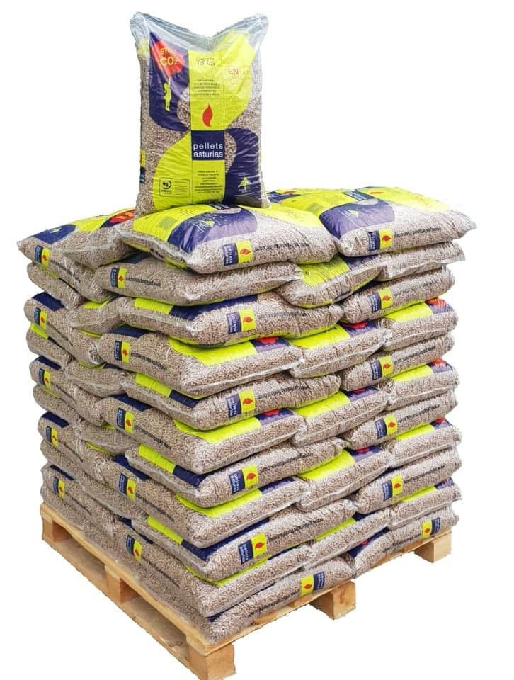 Pellet Asturias 2 Palets de 144 sacos de 15 kg