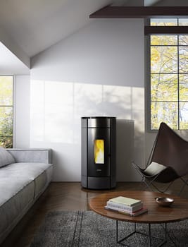 Estufa de pellet FREEPOINT Globe Antracita 10,5 kw gris
